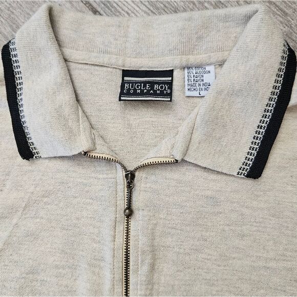 Bugle Boy Tan and Black Polo Short Sleeve Shirt - Picture 6 of 7